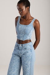 Sissyboy Womens Straight Neck Corset Top In Medium Vintage