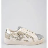 Sissy boy Womens All Over Glitter Sneaker In Cream