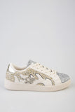 Sissy boy Womens All Over Glitter Sneaker In Cream