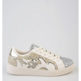 Sissy boy Womens All Over Glitter Sneaker In Cream
