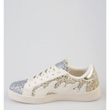 Sissy boy Womens All Over Glitter Sneaker In Cream