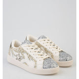 Sissy boy Womens All Over Glitter Sneaker In Cream