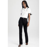 Sissy boy Womens julia Sateen Waist Bootleg Pants In Black