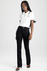 Sissyboy Womens julia Sateen Waist Bootleg Pants In Black