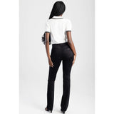Sissy boy Womens julia Sateen Waist Bootleg Pants In Black