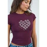 Sissy boy Womens Own The Moment T-shirt In Burgundy