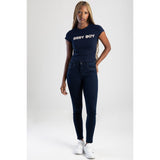 Sissy boy Womens Mid-Waist Basic Skinny Jeans In Blue Black