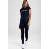 Sissy boy Womens Mid-Waist Basic Skinny Jeans In Blue Black