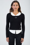 Sissy boy Womens Layered Knit Jersey With Bling Detail