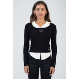 Sissy boy Womens Layered Knit Jersey With Bling Detail