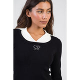 Sissy boy Womens Layered Knit Jersey With Bling Detail