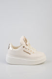 Sissy boy Womens Platform Sneaker With Bow Detail In Cream