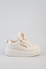 Sissy boy Womens Platform Sneaker With Bow Detail In Cream
