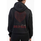 Sissy boy Womens Atheleisure Hoodie With Branding In Black