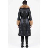 Sissy boy J32919 Faux Fur And Faux Leather Coat In Black And Brown