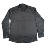 Lorenzini Mens Long Sleeves Stretch Slim Fit Shirt In Black