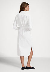 Polo Womens Sarah Belted Shirt Dress In White