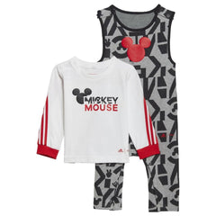 Adidas Girls Disney Mickey Mouse 2 Piece Jumpsuit Set In Grey