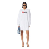 Diesel Womens L Robbie Sweatshirt Dress In White