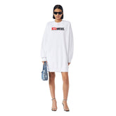 Diesel Womens L Robbie Sweatshirt Dress In White