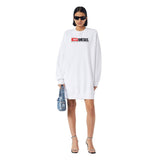 Diesel Womens L Robbie Sweatshirt Dress In White