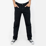 Soviet Mens Basic Stretch Slim Leg Jeans In Black