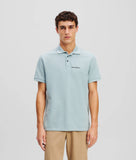 Karl Lagerfeld A1M17015 Elongated Logo Pique Polo Slate