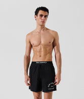 Karl Lagerfeld Mens Elastic Boardshorts In Black