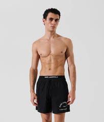 Karl Lagerfeld Mens Elastic Boardshorts In Black