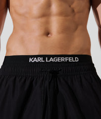 Karl Lagerfeld Mens Elastic Boardshorts In Black
