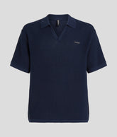Karl Lagerfeld A1M46068 Hotel Karl Crochet Ss Polo Black