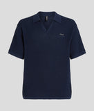 Karl Lagerfeld A1M46068 Hotel Karl Crochet Ss Polo Black