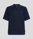 Karl Lagerfeld A1M46068 Hotel Karl Crochet Ss Polo Black