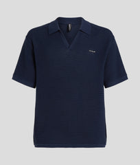 Karl Lagerfeld A1M46068 Hotel Karl Crochet Ss Polo Black