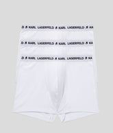 Karl Lagerfeld Mens 3 Pack Logo Trunks In White