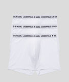 Karl Lagerfeld Mens 3 Pack Logo Trunks In White