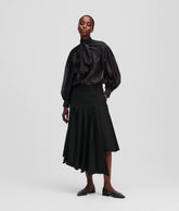 Karl Lagerfeld A1W12031 Pleated Woven Skirt Black