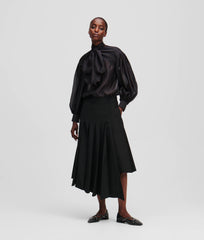 Karl Lagerfeld A1W12031 Pleated Woven Skirt Black