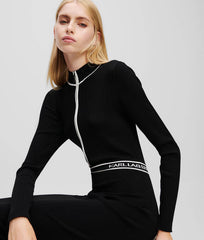 Karl Lagerfeld A1W13027 Logo Knit Dress Black