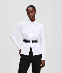 Karl Lagerfeld A1W17067 Jersey Logo Button Down White