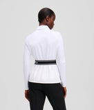 Karl Lagerfeld A1W17067 Jersey Logo Button Down White