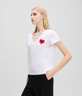 Karl Lagerfeld A1W17116 Hearts V-Neck T-Shirt White