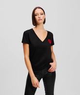 Karl Lagerfeld A1W17116 Hearts V-Neck T-Shirt Black