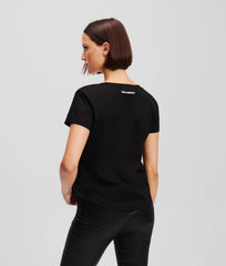 Karl Lagerfeld A1W17116 Hearts V-Neck T-Shirt Black