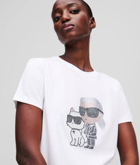 Karl Lagerfeld Womens Ikon Duo T-Shirt In White