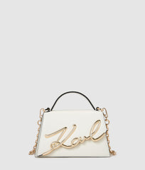 Karl Lagerfeld Ladies Karl Signature Crossbody Bag In Off White