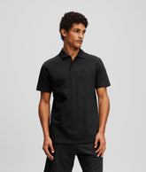 Karl Lagerfeld Mens Kameo Logo Pique Golfer In Black