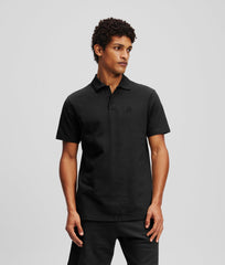 Karl Lagerfeld Mens Kameo Logo Pique Golfer In Black