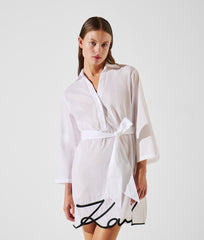 Karl Lagerfeld Signature Beach Dress For Women In White