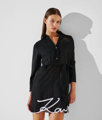Karl Lagerfeld Signature Beach Dress For Women In Black